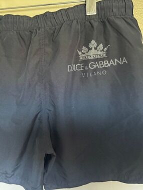 Dolce & Gabbana Kids Boys Black Swim Trunks Shorts Crown Logo Size 9/10